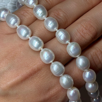 925 Sterling Silver Freshwater Pearls Necklace Length 18 IN