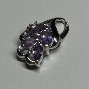 925 Sterling Silver Tanzanite & Diamond Pendant