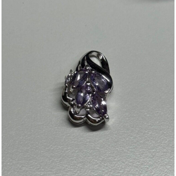 925 Sterling Silver Tanzanite & Diamond Pendant