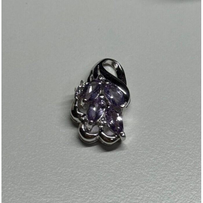 925 Sterling Silver Tanzanite & Diamond Pendant