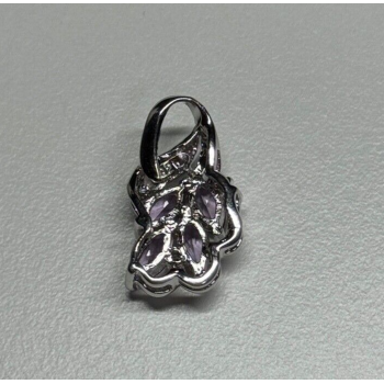 925 Sterling Silver Tanzanite & Diamond Pendant