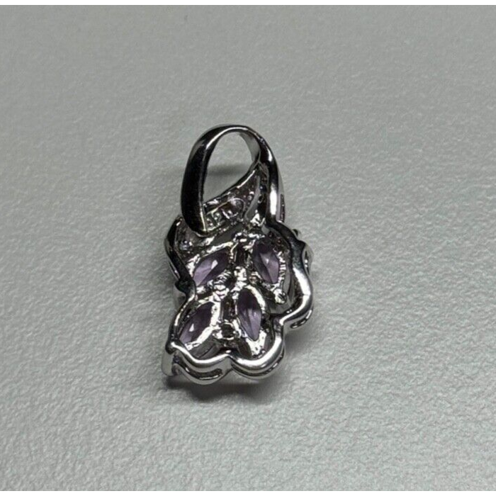 925 Sterling Silver Tanzanite & Diamond Pendant