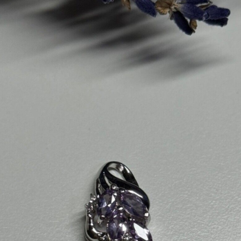 925 Sterling Silver Tanzanite & Diamond Pendant