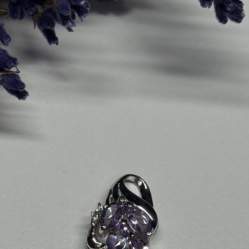 925 Sterling Silver Tanzanite & Diamond Pendant