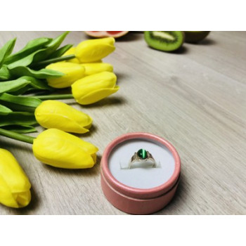 925 Sterling Silver Green Agate Ring Size 6.5