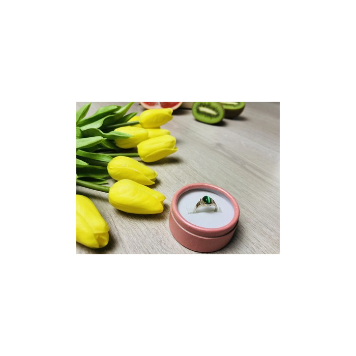 925 Sterling Silver Green Agate Ring Size 6.5