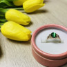 925 Sterling Silver Green Agate Ring Size 6.5