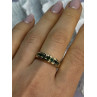 925 Sterling Silver Gold Plated Emerald Ring Size 8