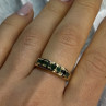 925 Sterling Silver Gold Plated Emerald Ring Size 8