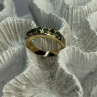 925 Sterling Silver Gold Plated Emerald Ring Size 8