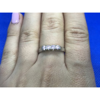 925 Sterling Silver Pink Quartz Ring Size 8