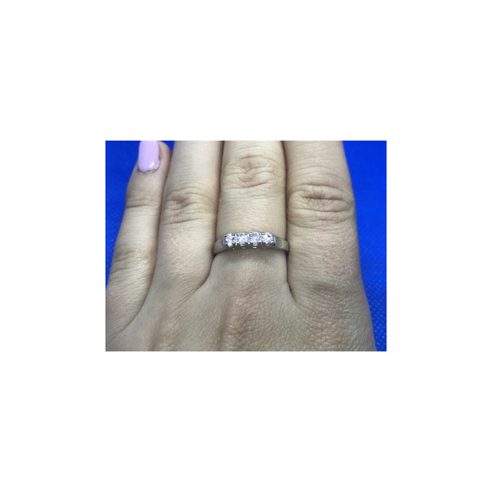 925 Sterling Silver Pink Quartz Ring Size 8