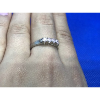 925 Sterling Silver Pink Quartz Ring Size 8