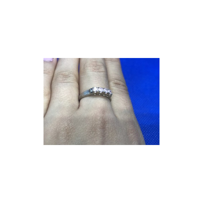 925 Sterling Silver Pink Quartz Ring Size 8