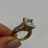 925 Sterling Silver Gold Plated CZ Ring Size 4.5