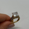925 Sterling Silver Gold Plated CZ Ring Size 4.5
