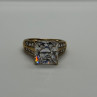 925 Sterling Silver Gold Plated CZ Ring Size 4.5