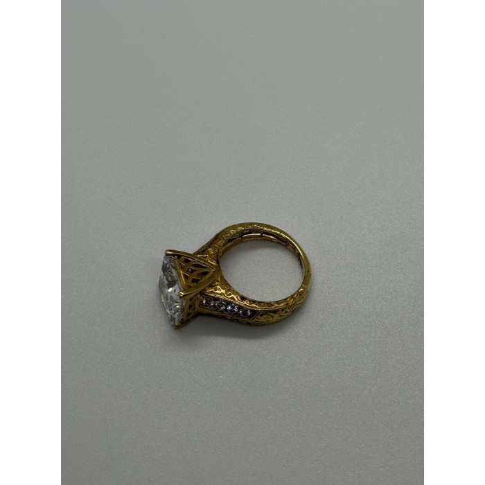 925 Sterling Silver Gold Plated CZ Ring Size 4.5