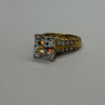 925 Sterling Silver Gold Plated CZ Ring Size 4.5