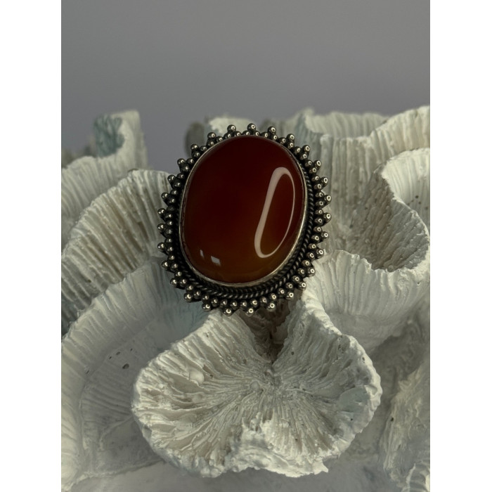 Vintage 925 Sterling Silver Carnelian Ring Size 6