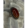 Vintage 925 Sterling Silver Carnelian Ring Size 6
