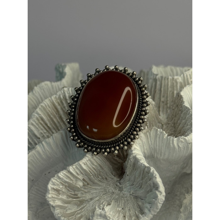 Vintage 925 Sterling Silver Carnelian Ring Size 6