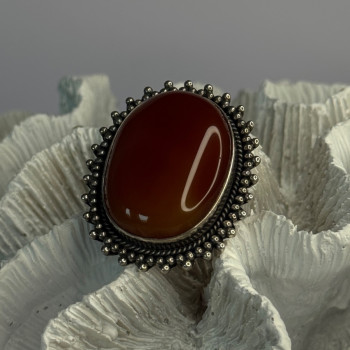 Vintage 925 Sterling Silver Carnelian Ring Size 6