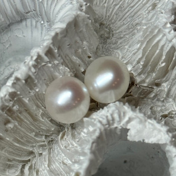 925 Sterling Silver Fresh Water Pearl Earrings Length 0.35 Inch