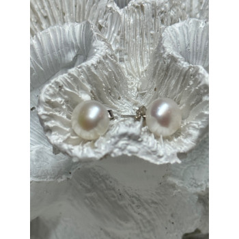 925 STERLING SILVER FRESH WATER PEARL EARRINGS LENGTH 0.35 Inch