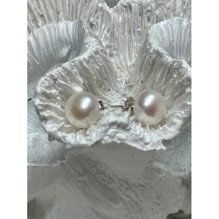 925 STERLING SILVER FRESH WATER PEARL EARRINGS LENGTH 0.35 Inch