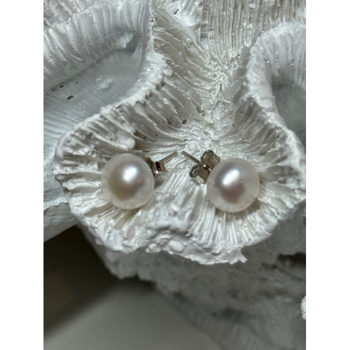 925 STERLING SILVER FRESH WATER PEARL EARRINGS LENGTH 0.35 Inch