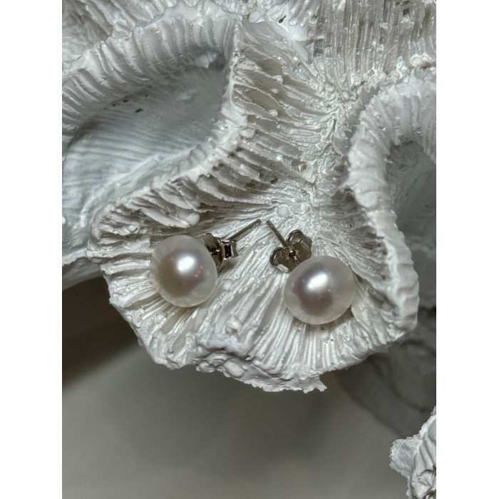 925 STERLING SILVER FRESH WATER PEARL EARRINGS LENGTH 0.35 Inch