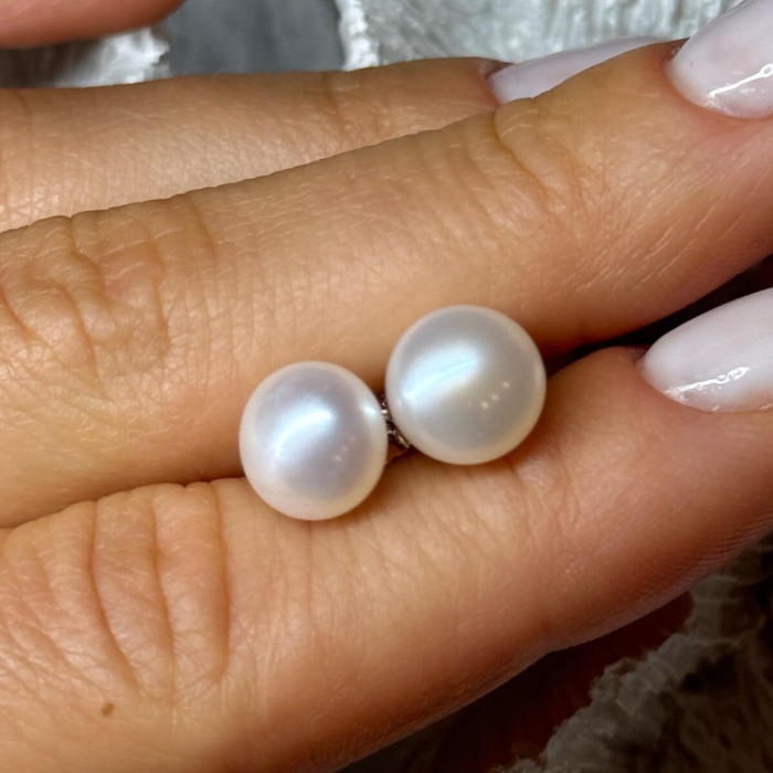 925 Sterling Silver Fresh Water Pearl Earrings Length 0.35 Inch