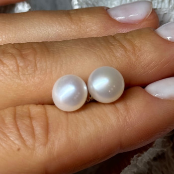 925 Sterling Silver Fresh Water Pearl Earrings Length 0.35 Inch