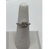 925 Sterling Silver Aquamarine & Goshenite Ring Size 5.5