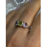 925 Sterling Silver Topaz Peridot Amethyst Ring Size 8.5