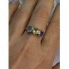925 Sterling Silver Topaz Peridot Amethyst Ring Size 8.5