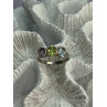 925 Sterling Silver Topaz Peridot Amethyst Ring Size 8.5