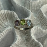 925 Sterling Silver Topaz Peridot Amethyst Ring Size 8.5