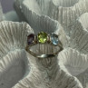 925 Sterling Silver Topaz Peridot Amethyst Ring Size 8.5