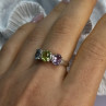 925 Sterling Silver Topaz Peridot Amethyst Ring Size 8.5