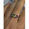 925 Sterling Silver Topaz Peridot Amethyst Ring Size 8.5