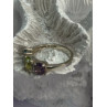 925 Sterling Silver Topaz Peridot Amethyst Ring Size 8.5