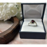 925 Sterling Silver Garnet & CZ Ring Size 6