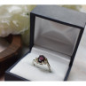 925 Sterling Silver Garnet & CZ Ring Size 6