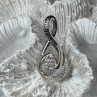 925 Sterling Silver White & Blue Topaz Pendant Length 1.1 Inch