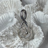 925 Sterling Silver White & Blue Topaz Pendant Length 1.1 Inch