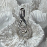 925 Sterling Silver White & Blue Topaz Pendant Length 1.1 Inch