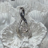 925 Sterling Silver White & Blue Topaz Pendant Length 1.1 Inch