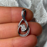 925 Sterling Silver White & Blue Topaz Pendant Length 1.1 Inch